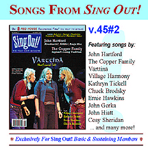 CD art for Sing Out! V.45#2: Varttina; John Hartford; The Copper Family; Village Harmony; Kathryn Tickell; Ernie Hawkins; Chuck Brodsky