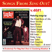 CD art for Sing Out! V.46#1: The Blind Boys of Alabama, Bruce Molsky, Sam Hinton, Cheb Mami, Bill Jones, Penny Lang, and Elijah Wald on Narcocorridos