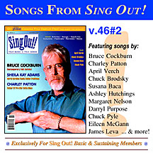 CD art for Sing Out! V.46#2: Bruce Cockburn, Sheila Kay Adams and the Sodom Laurel Singers, Charley Patton, April Verch, Susana Baca, Chuck Brodsky and Chuck Pyle