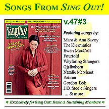 CD art for Sing Out! V.47#3: Natalie Merchant, The Wayfaring Strangers, Fourtold (Steve Gillette, Anne Hills, Cindy Mangsen & Michael Smith), Marc & Ann Savoy, Nancy White, Gjallarhorn