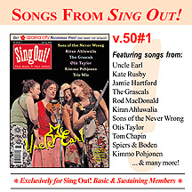 CD art for Sing Out! V.50#1: Uncle Earl, Trio Mio, Kimmo Pohjonen, Sons of the Never Wrong, Kiran Ahluwalia, Otis Taylor & The Grascals