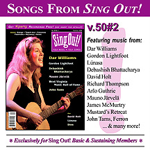 CD art for Sing Out! V.50#2: Dar Williams, Gordon Lightfoot, Debashish Bhattacharya, Mauno Jarvela, WV Music Hall of Fame, John Tams, David Holt, Lunasa, Dion