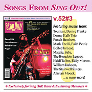 CD art for Sing Out! V.52#3: Desert Blues, Danny Kalb, Punch Brothers, Magpie, Boiled in Lead, The Center for Traditional Music & Dance, Denice Franke, Saba and William Jackson