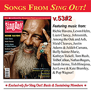 CD art for Sing Out! V.53#2: Richie Havens, Liam Clancy, Slaid Cleaves, Justin Adams & Juldeh Camara, Kathryn Tickell, TriBeCaStan, Sarah Jarosz